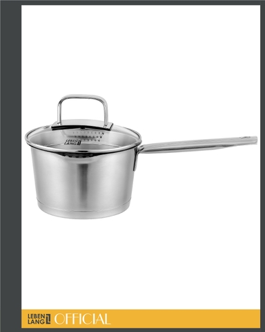 LBL2528- Nồi inox đa năng, quánh inox nắp kính Lebenlang 18cm 1500ml