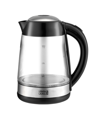 LBWE9991- Ấm siêu tốc, ấm thủy tinh LEBENLANG dung tích 1700ml