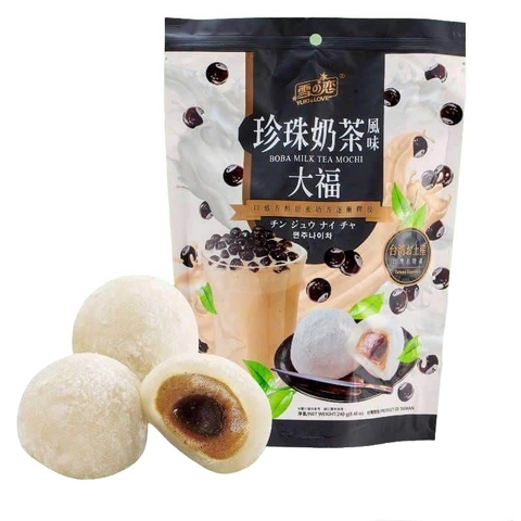 Bánh Mochi vị trà sữa trân châu Yuki & Love Boba Milk Tea Mochi TAIWAN 240g