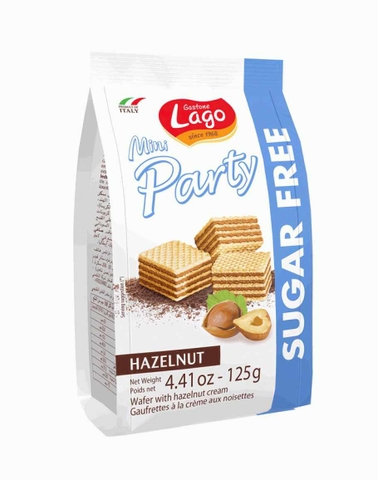 Bánh Xốp Mini Lago SUGAR FREE dành cho người tiểu đường 125g (Hazelnut (ít đắng))