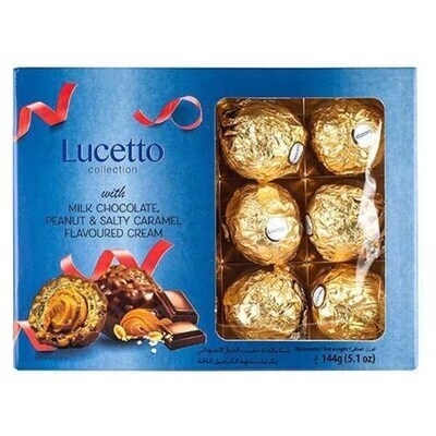 Bánh socola Lucetto (Màu Xanh biển: Vị chocolate hạnh nhân và nhân caramel mặn) 144g