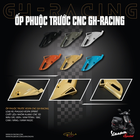 ỐP PHUỘC TRƯỚC PIAGGIO VESPA SPRINT CNC - GH RACING