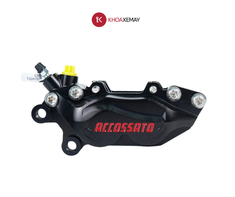 HEO THẮNG ACCOSSATO BILLET 4 PISTON ĐEN - TRÁI