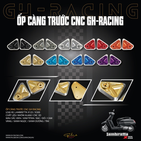 ỐP CÀNG TRƯỚC LAMBRETTA X125 / X300 CNC - GH RACING