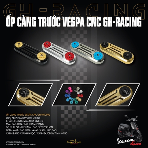 ỐP CÀNG TRƯỚC VESPA SPRINT CNC - GH RACING