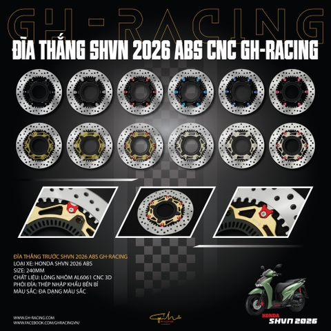 ĐĨA THẮNG RACE SHVN 2026 ABS SIZE 240MM - GH RACING
