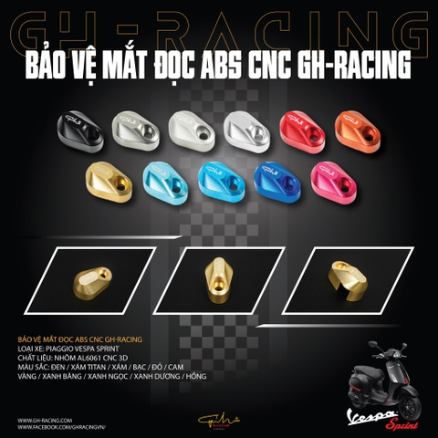 CHỤP BẢO VỆ MẮT ĐỘC ABS PIAGGIO VESPA CNC - GH RACING