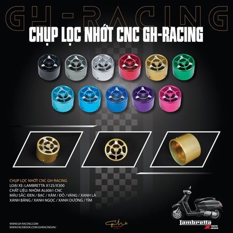 CHỤP LỌC NHỚT LAMBRETTA X125X300 CNC- GH RACING