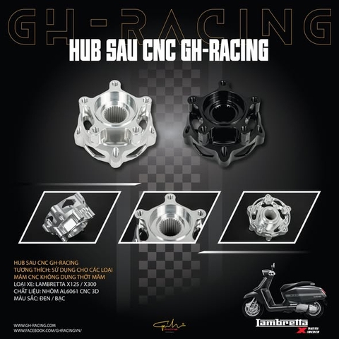 HUB CHUYỂN MÂM SAU CNC GH-RACING - LAMBRETTA X125/X300