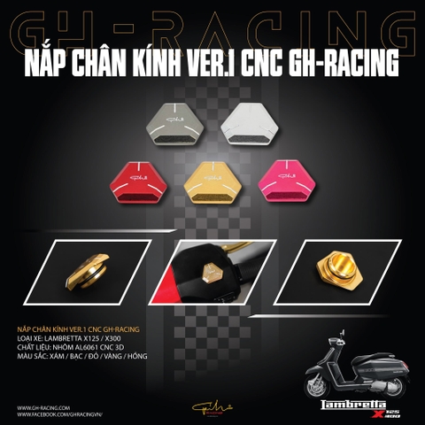 NẮP CHÂN KÍNH LAMBRETTA CNC - GH RACING