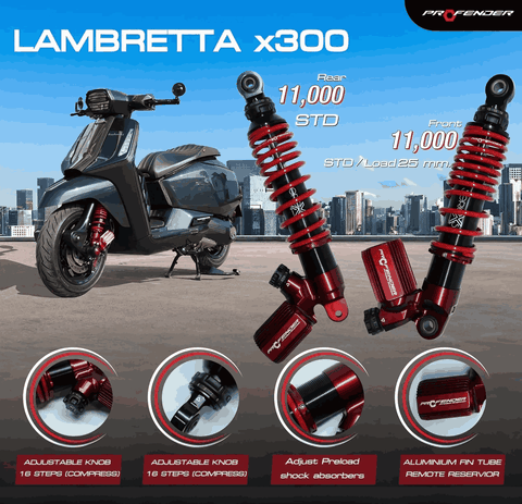 PHUỘC PROFENDER X SERIES - LAMBRETTA X300 (MÀU ĐỎ)
