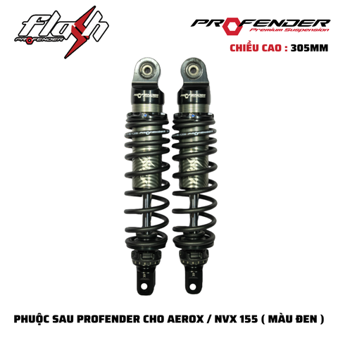 PHUỘC PROFENDER FLASH SERIES - AEROX , NVX 305mm ( MÀU ĐEN + đỏ