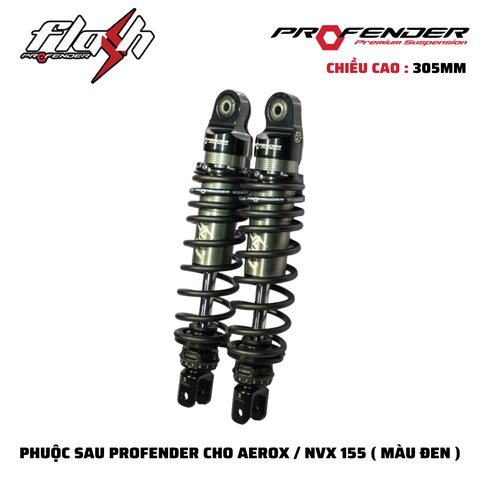 PHUỘC PROFENDER FLASH SERIES - AEROX , NVX 305mm ( MÀU ĐEN + đỏ