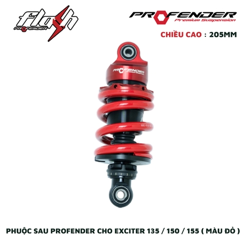 PHUỘC PROFENDER FLASH SERIES - EXCITER 135 / 150 / 155 205MM ( MÀU ĐỎ )