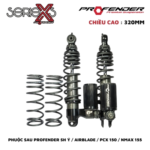 PHUỘC PROFENDER X SERIES - SH Ý / PCX 150 / NMAX 155 320mm ( MÀU ĐEN )