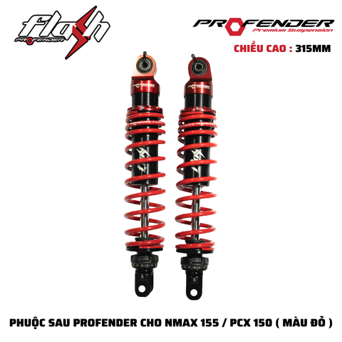 PHUỘC PROFENDER Series Flash - NMAX 155 / PCX 150 / SH Ý 315MM (MÀU ĐỎ)