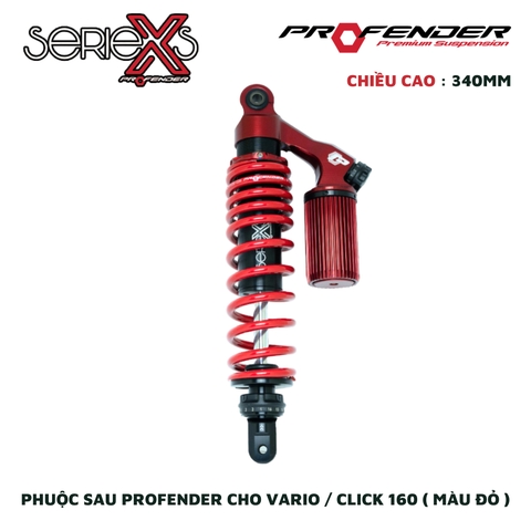 PHUỘC PROFENDER X SERIES - VARIO / CLICK 160 340mm (MÀU ĐEN + ĐỎ)