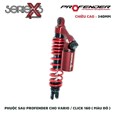 PHUỘC PROFENDER X SERIES - VARIO / CLICK 160 340mm (MÀU ĐEN + ĐỎ)