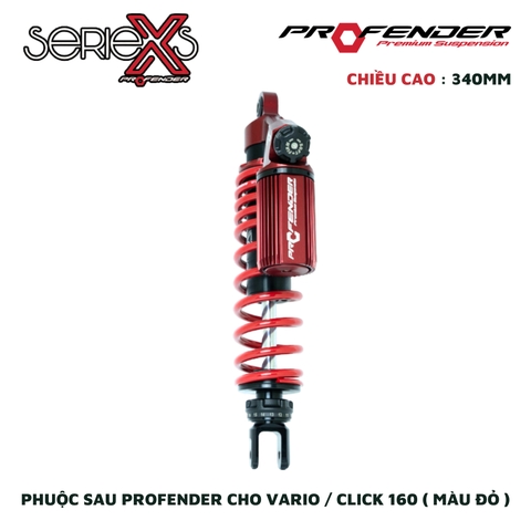 PHUỘC PROFENDER X SERIES - VARIO / CLICK 160 340mm (MÀU ĐEN + ĐỎ)