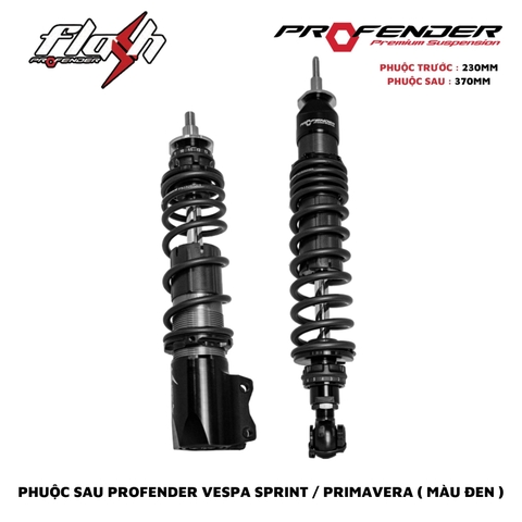 PHUỘC PROFENDER FLASH SERIES - VESPA SPRINT / PRIMAVERA 230MM/370MM (MÀU ĐEN + đỏ