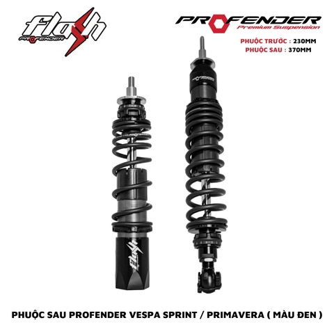 PHUỘC PROFENDER FLASH SERIES - VESPA SPRINT / PRIMAVERA 230MM/370MM (MÀU ĐEN + đỏ