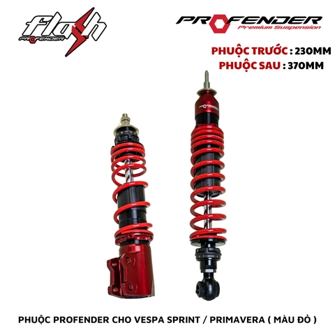 PHUỘC PROFENDER FLASH SERIES - VESPA SPRINT / PRIMAVERA 230mm/370mm (MÀU ĐỎ )