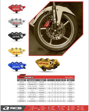 HEO THẮNG TRƯỚC RCB 2 PIS ( SERIES S ) Ex150/Winner/Sirus/Exicter135/Ws110 ( Chính Hãng ) - 01BC059