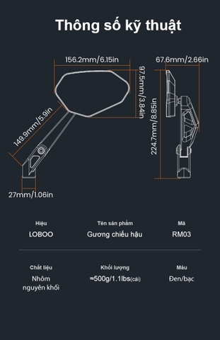 GƯƠNG CHIẾU HẬU LOBOO RM03