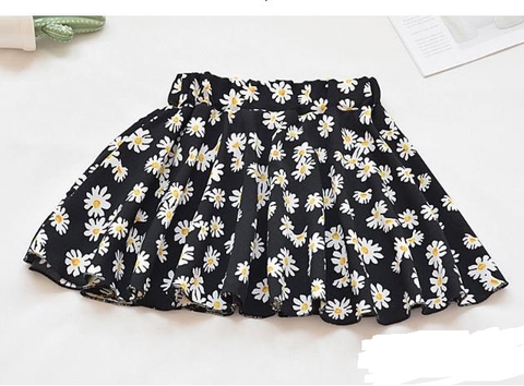 Váy ngắn xếp ly họa tiết thời trang dành cho bé gái