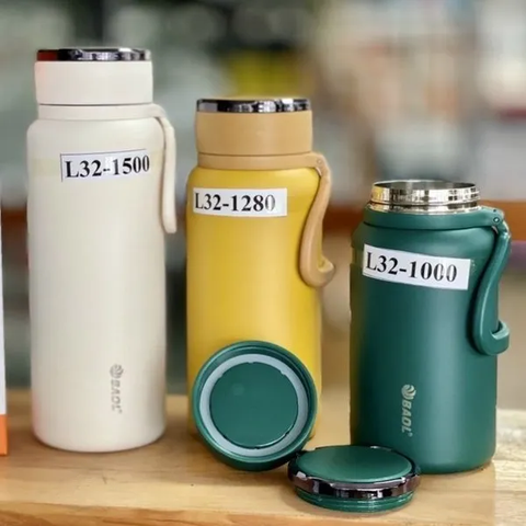 Bình giữ nhiệt cao cấp BaoL SUS304 mẫu mới L32 1000ml, 1280ml, 1500ml vỏ nhám