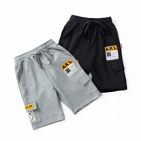 Quần short bé trai cotton thoáng khí phối túi hộp kiểu dáng thể thao