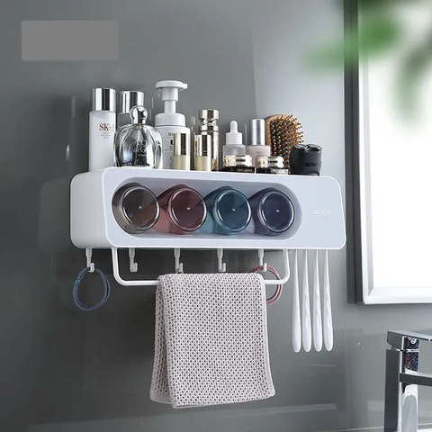 Kệ cài bàn chải đánh răng Ecoco 4 cốc màu