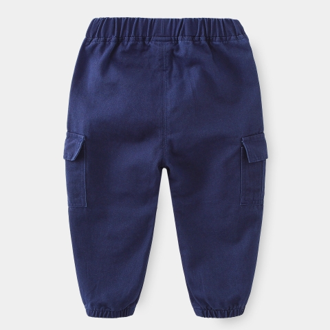 Quần kaki cotton túi hộp bo gấu cho bé trai