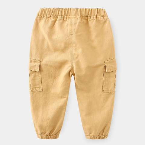 Quần kaki cotton túi hộp bo gấu cho bé trai