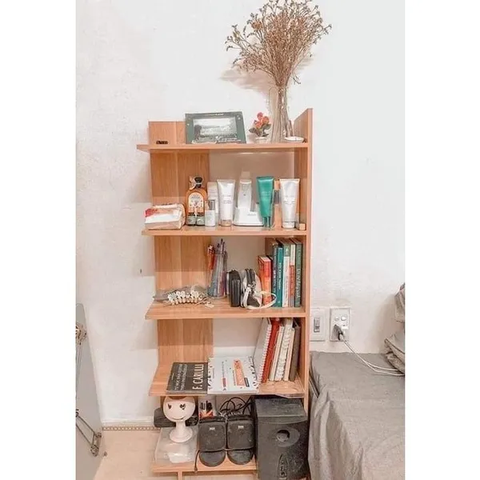 Kệ sách gỗ 5 tầng, kệ gỗ góc tường