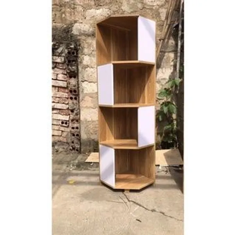 Kệ ngũ giác, kệ sách vuông 4 tầng 2 màu
