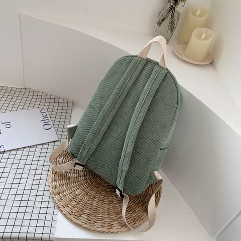 Balo đeo vai bằng vải nhung thời trang dành cho nữ, phong cách Hàn Quốc