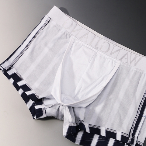 Quần lót boxer nam WANGJIANG kẻ sọc co giãn mềm mại