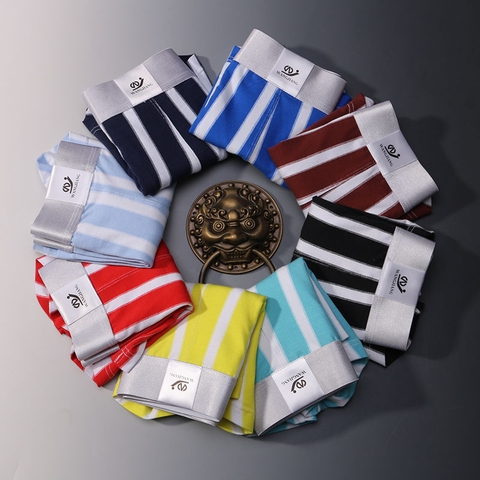 Quần lót boxer nam WANGJIANG kẻ sọc co giãn mềm mại