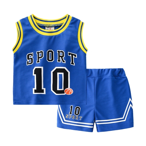 Bộ đồ thể thao ba lỗ và quần short thoáng khí cho bé trai