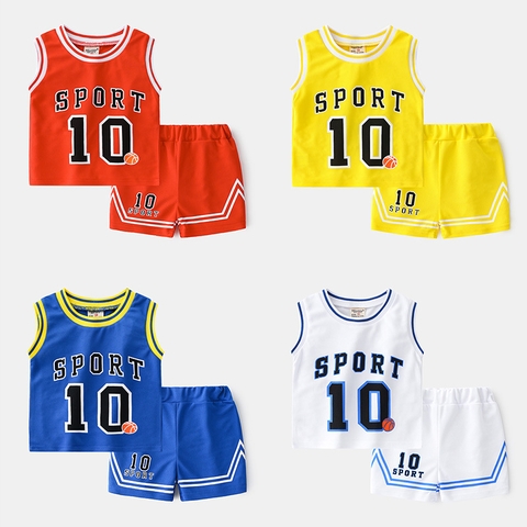 Bộ đồ thể thao ba lỗ và quần short thoáng khí cho bé trai