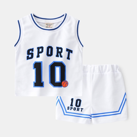 Bộ đồ thể thao ba lỗ và quần short thoáng khí cho bé trai