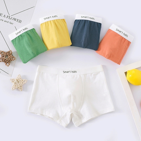Combo 5 quần lót boxer bé trai đơn giản thoáng khí mềm mại