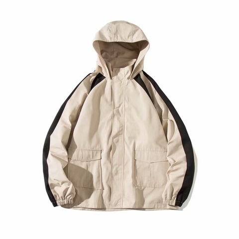 Áo khoác unisex túi hộp form rộng cài nút kiểu Hàn Quốc