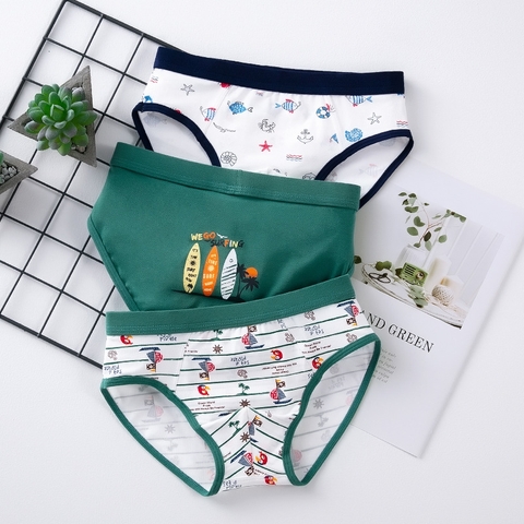 Combo 3 quần lót cotton in hoạt hình cho bé trai
