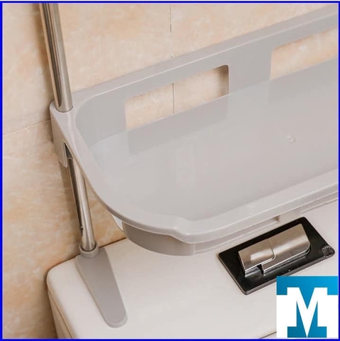 Kệ để đồ dán tường nhựa 2 tầng đặt trên bồn cầu