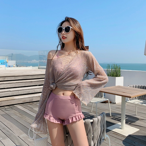 Bộ đồ bơi ba mảnh thời trang Hàn Quốc quyến rũ dành cho nữ