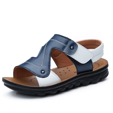 Giày sandal da bò đế mềm kiểu dáng đơn giản dành cho bé trai