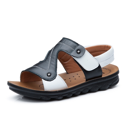Giày sandal da bò đế mềm kiểu dáng đơn giản dành cho bé trai