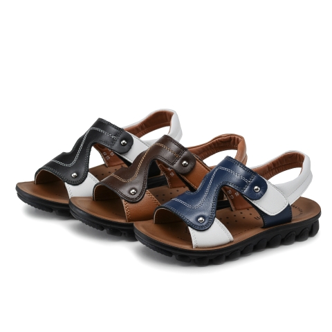 Giày sandal da bò đế mềm kiểu dáng đơn giản dành cho bé trai